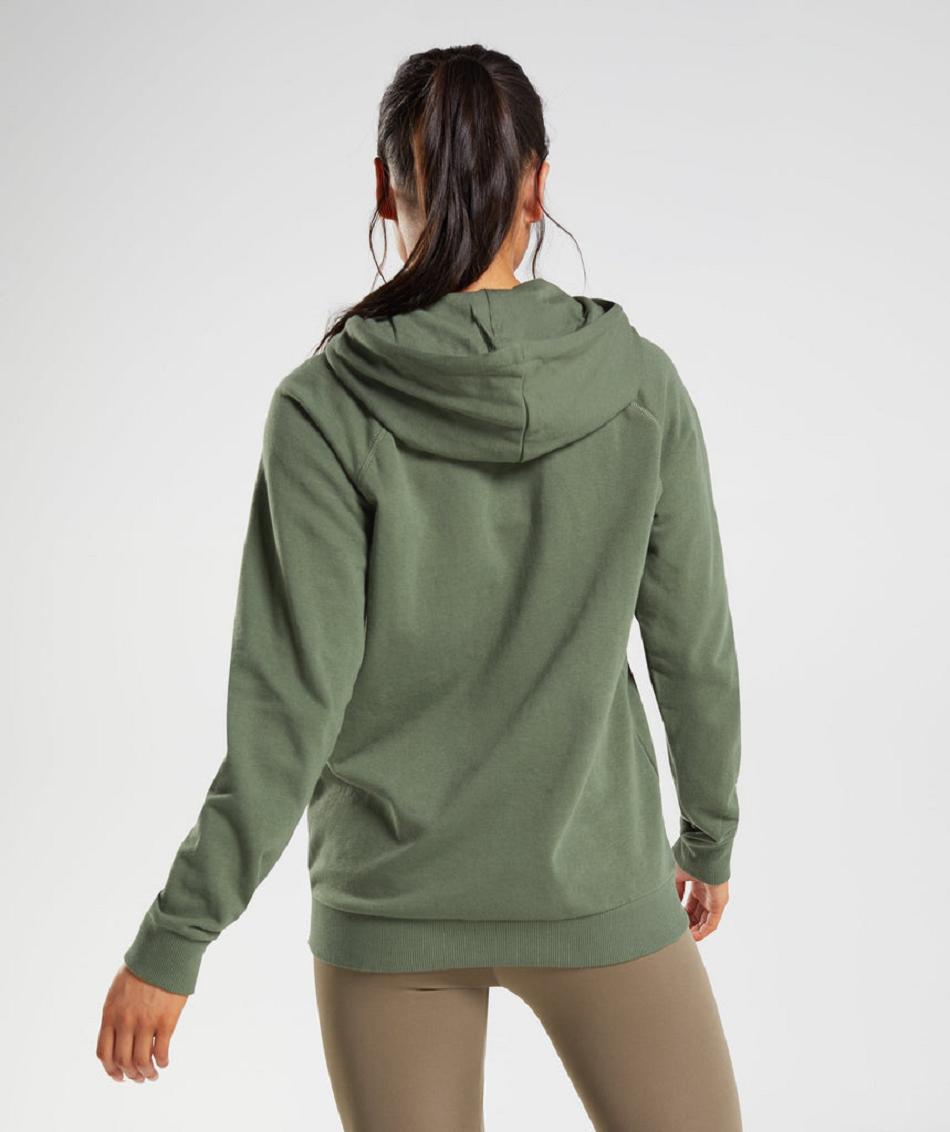 Sudadera Con Capucha Gymshark Entrenamiento Zip Mujer Verde Oliva | CO 2015AHK